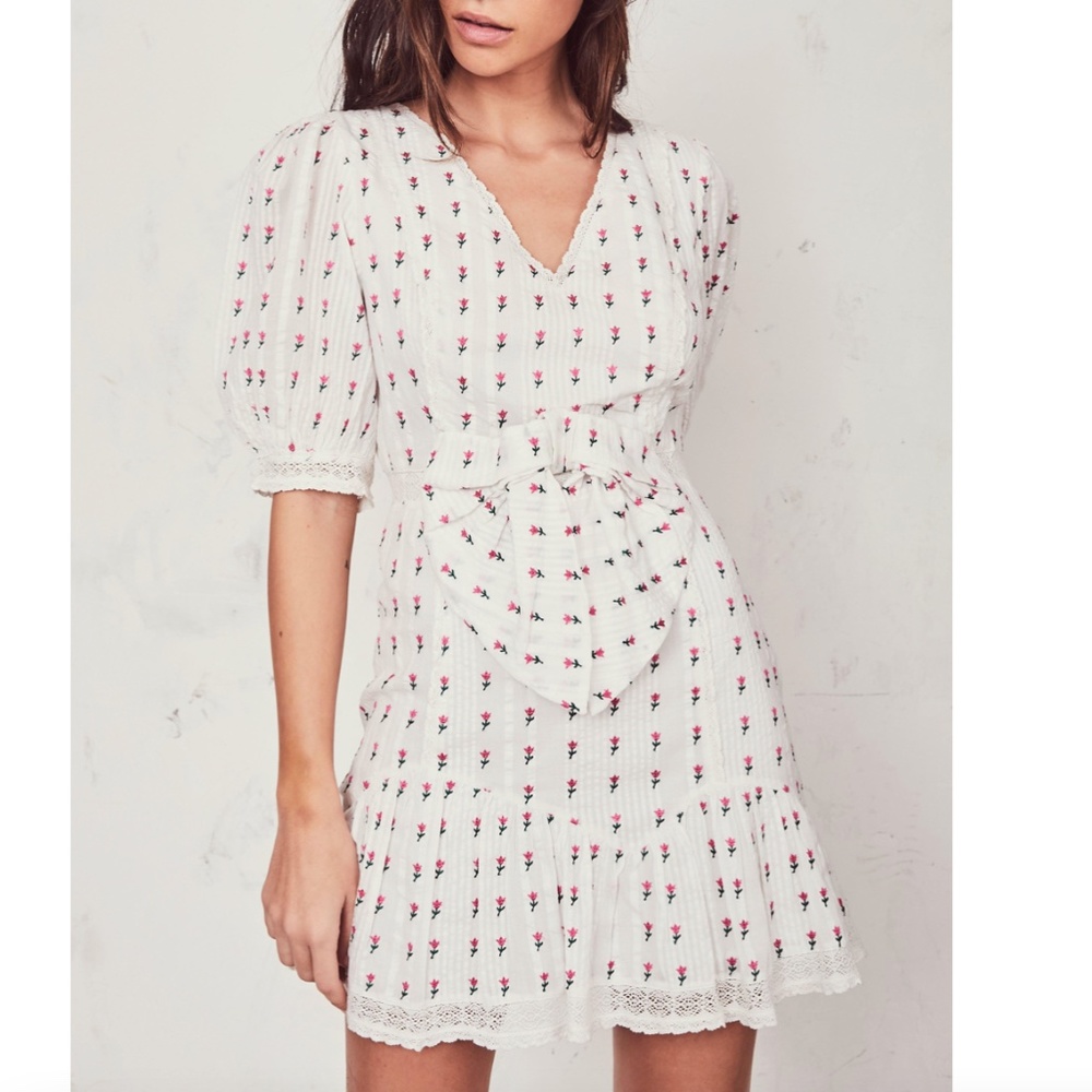 NWT LoveShackFancy Lena Dress Garden Multi XS NEW